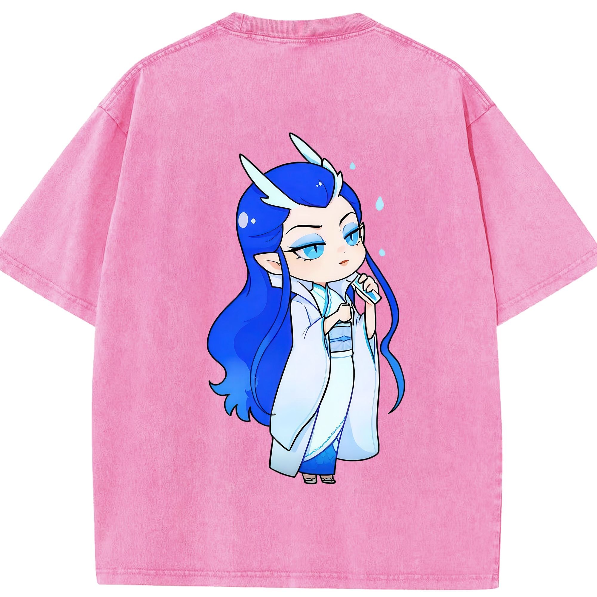 （画像用） Ne Zha 2 ナタ 魔童の大暴れ 綿100% ヴィンテージ風 半袖Tシャツ（背面プリント）
